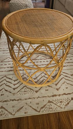 Rattan side table