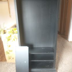Tall Black Bookshelf With 4 Movable Shelves