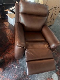 Brown leather recliner