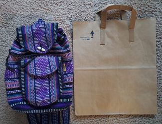 Artisanal small boho hippie backpack