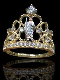 ANILLO CORONA TRES OROS 14K