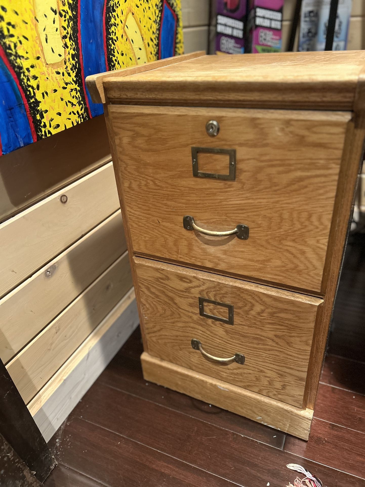 Oak File Cabinet