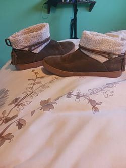 Suede Ankle Boots with Sherpa Cuff