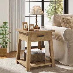 Compact Side Table / Nightstand with Drawer