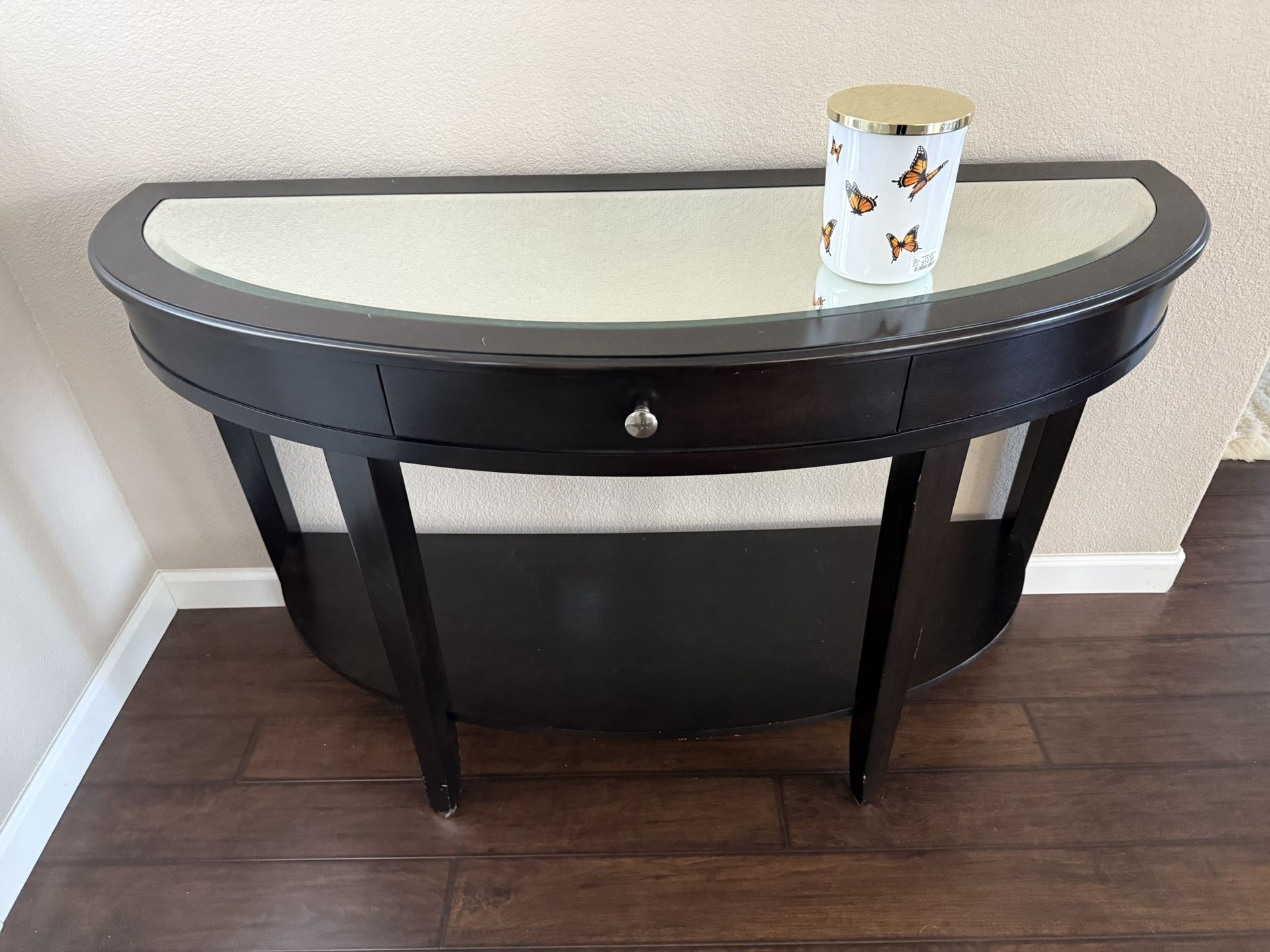 Entry Table With Drawer And Beautiful Mirror 