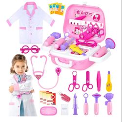 Doctor Toys Kit for Girls - Dr Medical Pretend Play Toys Set for Kids - Doctors Dress Up Kits for Toddlers 3-5 - Nurse Sets for Girl 22Pcs - Doctors P