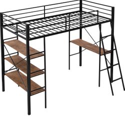 Twin Loft Bed with Desk