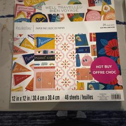 Travel Scrapbook Paper - 2 Available 