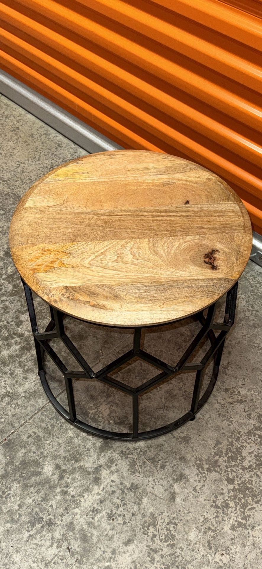 Metal & Wood Side Table