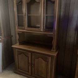 Vintage Solid Wood China Cabinet Hutch –