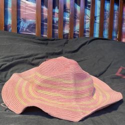 Target Kids Hat in Pink and Yellow Stripes