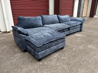 *FREE DELIVERY* Blue Cloud Sofa W/ Ottoman 