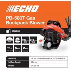 216 MPH 517 CFM 58.2cc Gas 2-Stroke Backpack Leaf Blower with Tube Throttle