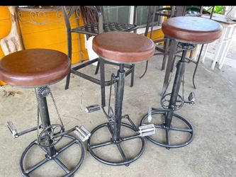 Industrial Bicycle Gear Bar Stools Set of 3