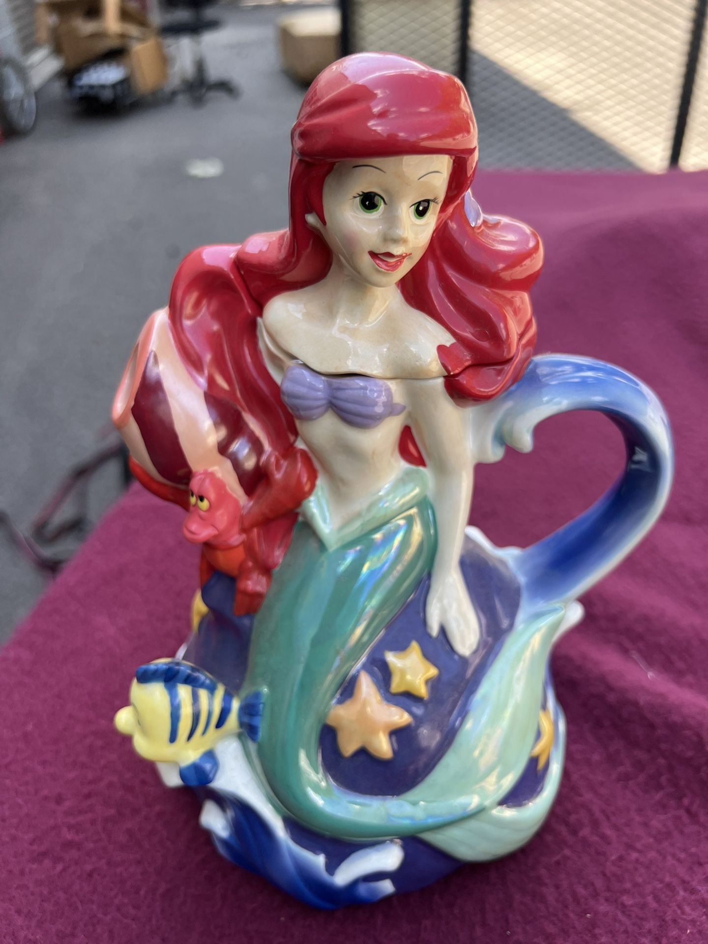 COLLECTABLE DISNEY THE LITTLE| MERMAID PRINCESS ARIEL CERAMIC TEAPOT