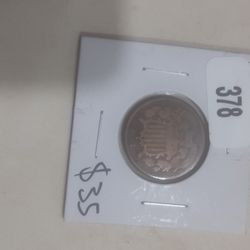 1865 civil War 2 Cent Coin 