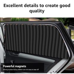 Car Window Shades, 2 Pcs Side Window Sun Shdes Car Privacy Curtains 99% Block Light Magnetic Car Window Covers for Baby Sun Privacy Protection Keep Co