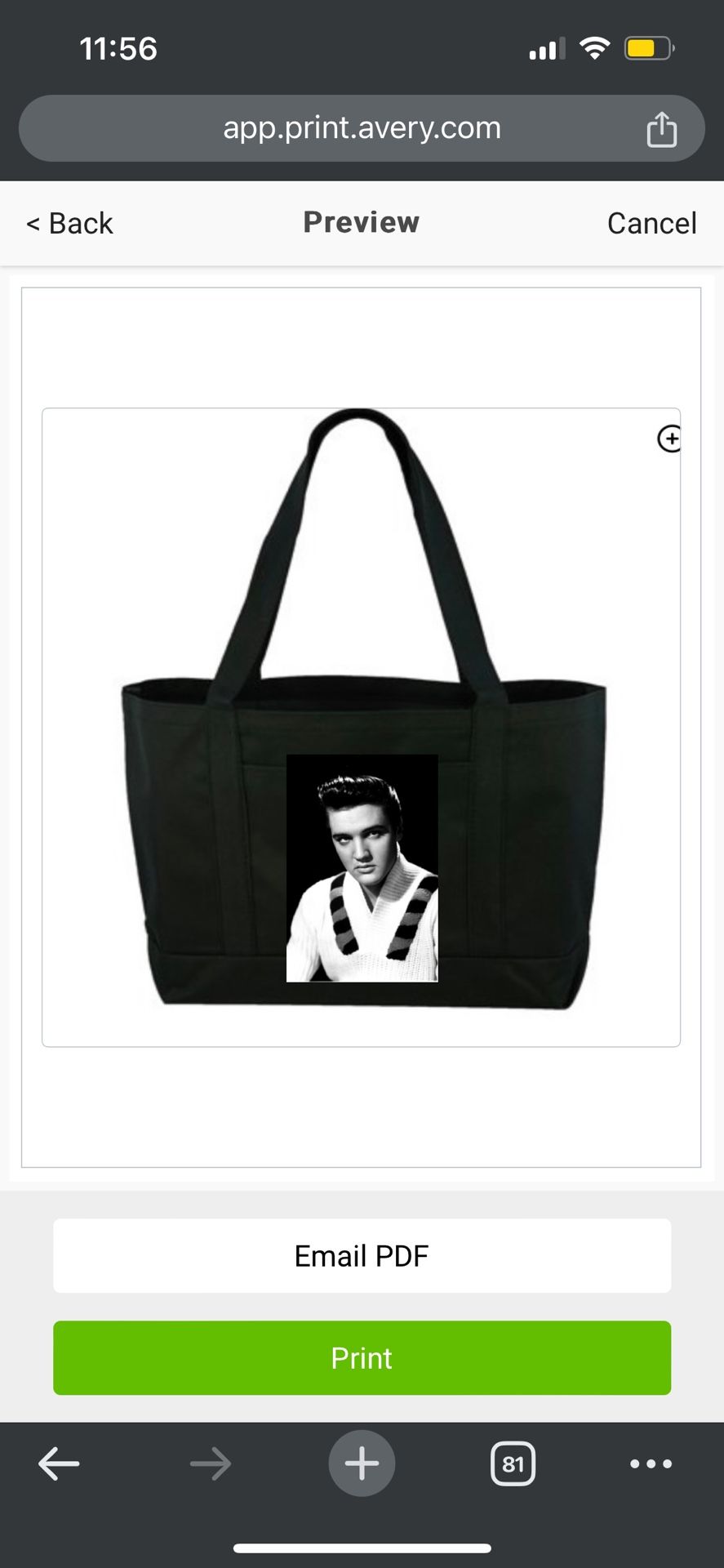 Elvis Large Tote Bag