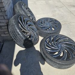 24 inch DUB rims and tires