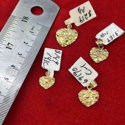 14k Gold Nugget Heart Pendant