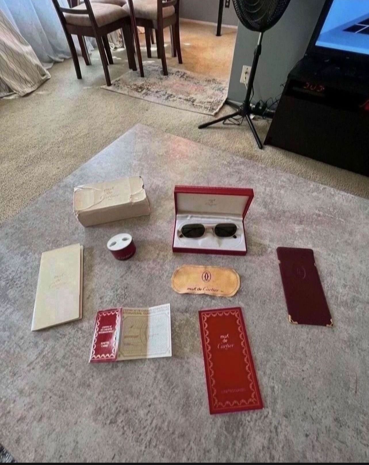 1980S First Series Lunettes Vintage Cartier Sunglasses 100% Authentic