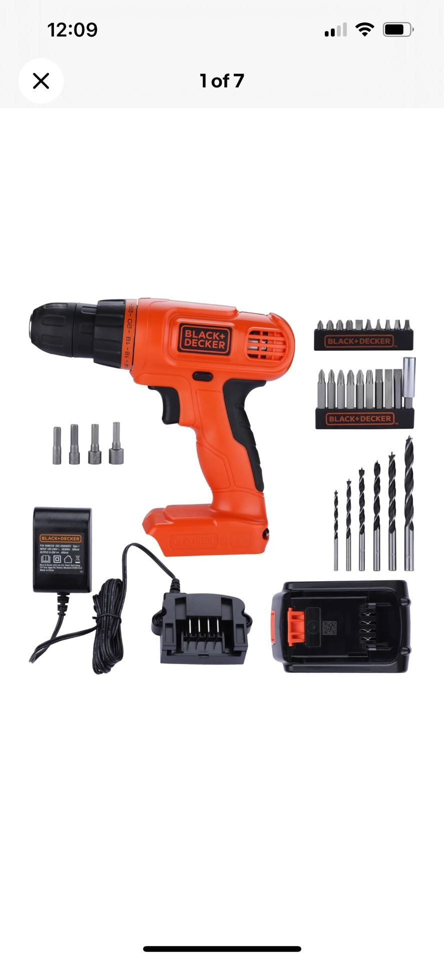 BLACK+DECKER 20V MAX POWERECONNECT Cordless Drill/Driver + 30 Piece Bits and