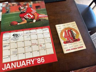 49ers 1986 Calendar And Media Guide