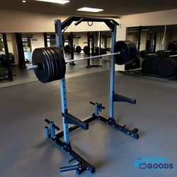 Brand New Squat Rack Power Cage + 260 Lb Olympic Bumper Weight Plate Set + Barbell , Home Gym Equipment   **FREE DELIVERY**