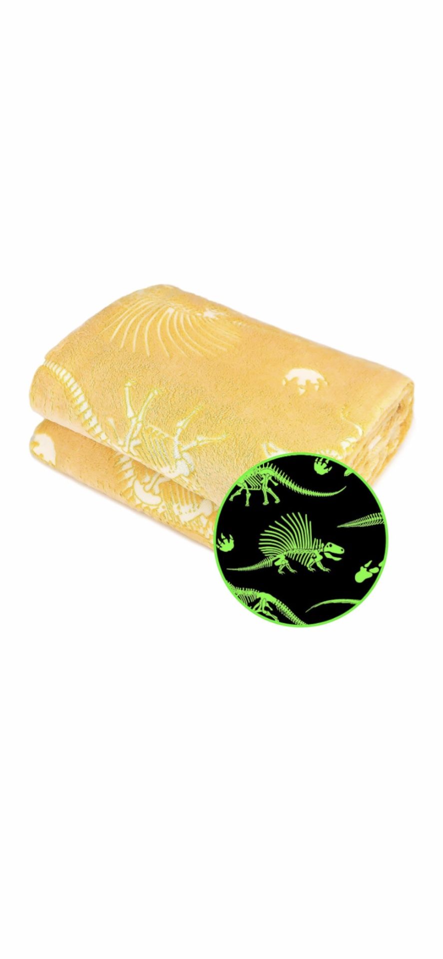  Soft Fleece Glow In The Dark Dinosaur Blanket