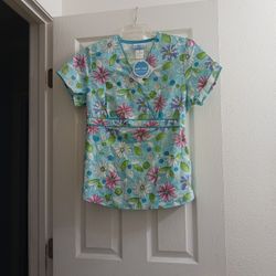 Ladies Scrubs Top Size M