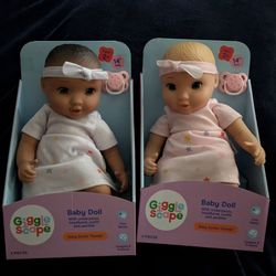 NEW Gigglescape 14" Baby Doll Twin Set - NIB - Gift Quality