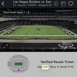 Raiders Vs 49ers Preseason Tickets