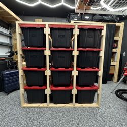 Wood Tote storage rack 