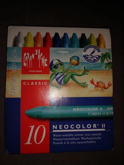 Caran d'ache neocolor ll water soluble wax pastels. New