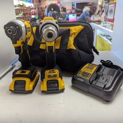Dewalt Hammer Drill And Impact Driver Combo With Battery And Charger