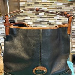 Vintage Dooney & Bourke Fairfield Champsac leather hobo shoulder bag. 17”L x12”H