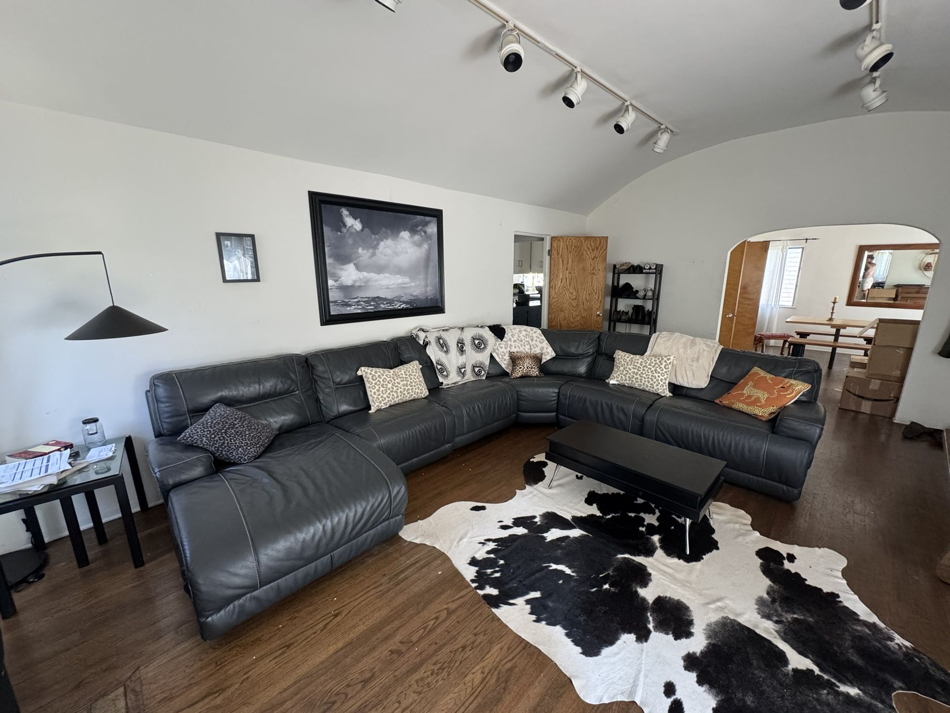 Black Leather Sectional Couch