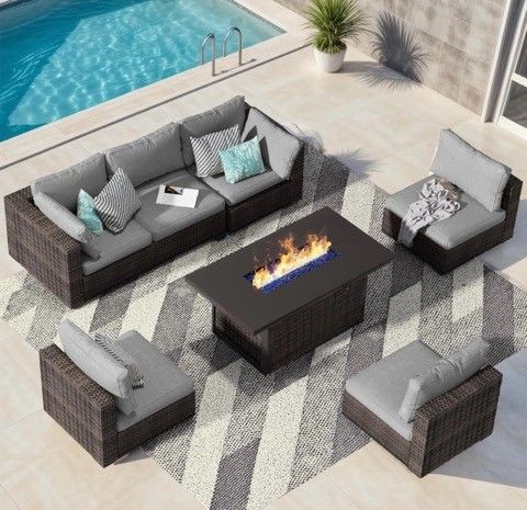 Outdoor Wicker Patio Furniture With Fire Pit π₯π₯ Brand New