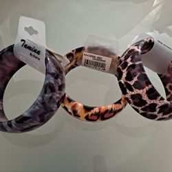 Animal Print Acrylic Bracelets 3 for $15