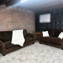 Delivery Available Brown couch/sofa + loveseat set