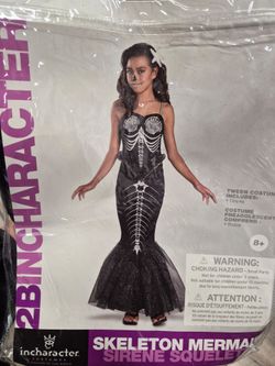 InCharacter Skeleton Mermaid Tween Costume