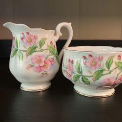 Vintage Royal Albert "Evesham" Creamer & Sugar Bowl