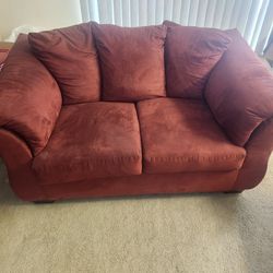 Couch and Love Seat Burgundy