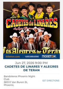 Los Cadetes 100$ June 27th