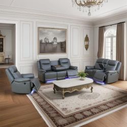 New Power Reclining Couch 3-Pc Set — Sofa • Loveseat • Chair