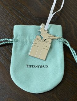 Auth Limited Tiffany & Co 2025 Holiday Ornament Bag Charm • Bird on a Gift Box 