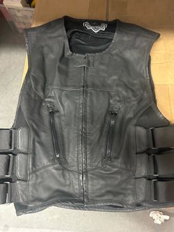 Icon Regular Leather Protective Vest Size Large/XL Large