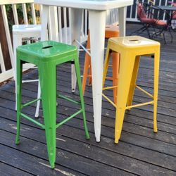 Metal Bar Stools And Table