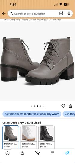 Chunky High Heel Casual Walking Booties