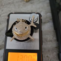 Shark Pendant With Gold Figaro 23-in 14Carat